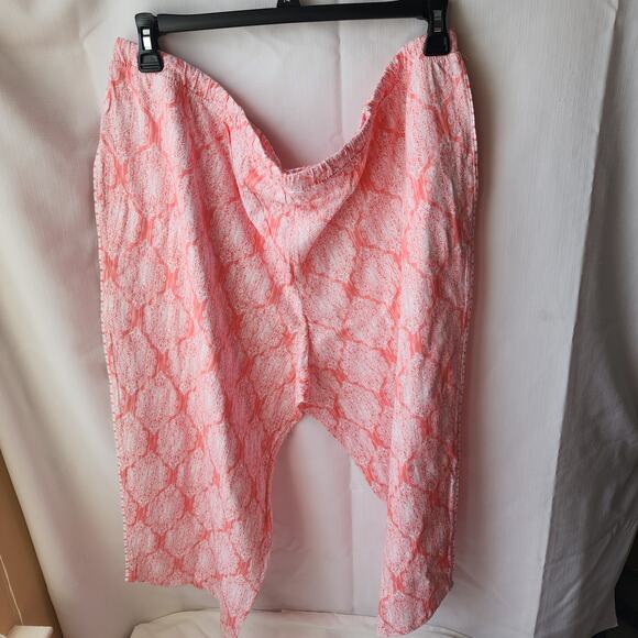 NWT Carole Hochman 2-Piece Pajama Set Coral Pink Base Intricate White Women 2X - Picture 6 of 13